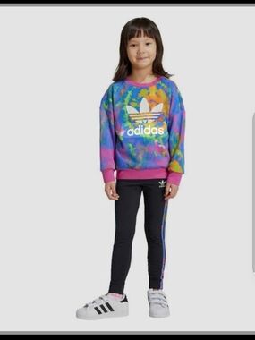 Adidas Kids Tie-Dye Logo Sweatshirt - Multicolor SIZE XS  8 Year's